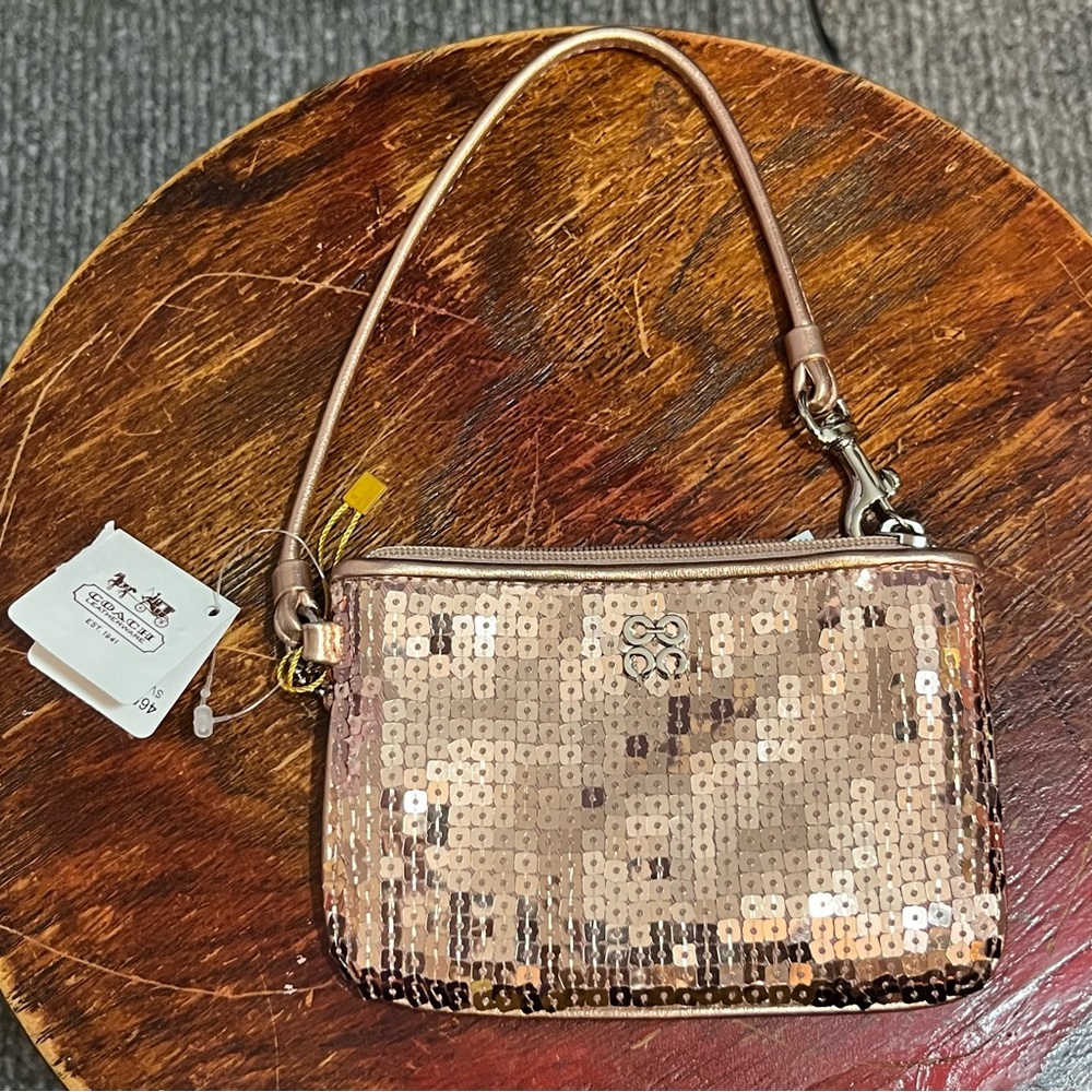 New Coach Mini Sequin Bedazzled Wallet/Purse